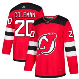 Men's New Jersey Devils #20 Blake Coleman Home Red Adidas Authentic Jersey