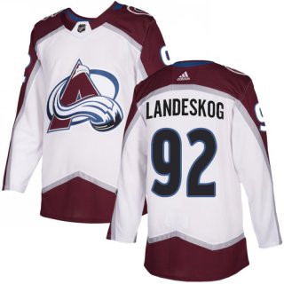 Men's Colorado Avalanche #92 Gabriel Landeskog Adidas White Away Authentic NHL Jersey