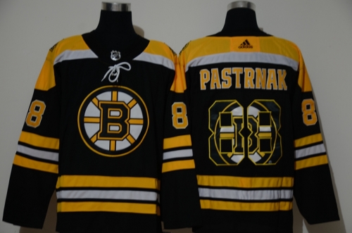 Men's Boston Bruins #88 David Pastrnak Black With Team Logo Adidas Stitched NHL Jersey