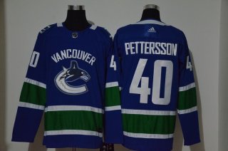 Men's Vancouver Canucks #40 Elias Pettersson Blue Adidas Stitched NHL Jersey