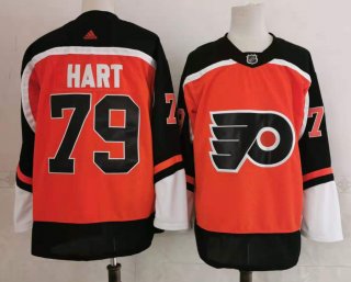 Men's Philadelphia Flyers #79 Carter Hart Orange Adidas 2020-21 Stitched NHL Jersey