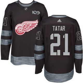 Red Wings #21 Tomas Tatar Black 1917-2017 100th Anniversary Stitched NHL Jersey