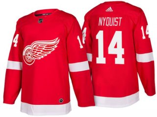 Men's Detroit Red Wings #14 Gustav Nyquist Red Home 2017-2018 adidas Hockey Stitched NHL Jersey