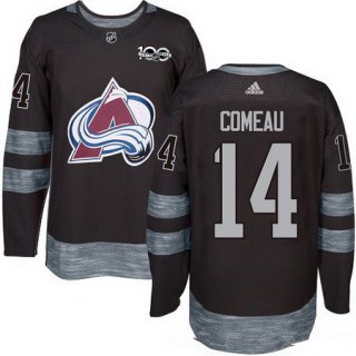 Men's Colorado Avalanche #14 Blake Comeau Black 100th Anniversary Stitched NHL 2017 adidas Hockey Jersey