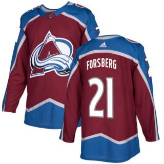 Adidas Colorado Avalanche #21 Peter Forsberg Burgundy Home Authentic Stitched NHL Jersey