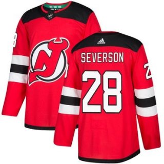 Adidas New Jersey Devils #28 Damon Severson Red Home Authentic Stitched NHL Jersey