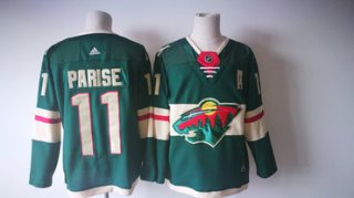 Men's Minnesota Wild #11 Zach Parise Green 2017-2018 Hockey Stitched NHL Jersey