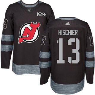 Adidas Devils #13 Nico Hischier Black 1917-2017 100th Anniversary Stitched NHL Jersey