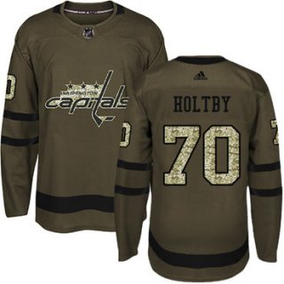 Adidas Capitals #70 Braden Holtby Green Salute to Service Stitched NHL Jersey