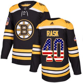 Adidas Bruins #40 Tuukka Rask Black Home Authentic USA Flag Stitched NHL Jersey