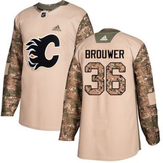 Adidas Flames #36 Troy Brouwer Camo Authentic 2017 Veterans Day Stitched NHL Jersey