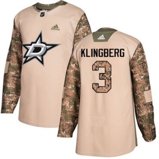 Adidas Stars #3 John Klingberg Camo Authentic 2017 Veterans Day Stitched NHL Jersey