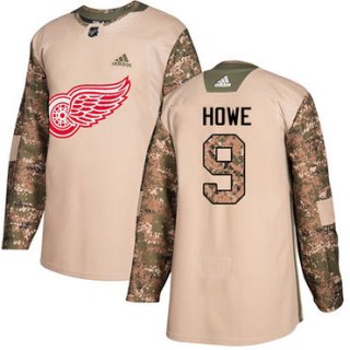 Adidas Red Wings #9 Gordie Howe Camo Authentic 2017 Veterans Day Stitched NHL Jersey