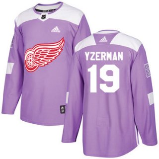 Adidas Red Wings #19 Steve Yzerman Purple Authentic Fights Cancer Stitched NHL Jersey