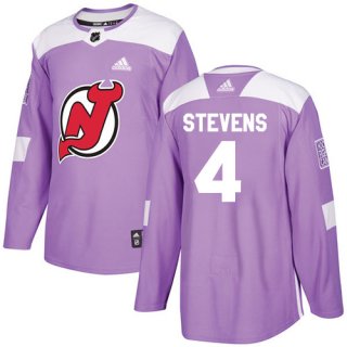 Adidas Devils #4 Scott Stevens Purple Authentic Fights Cancer Stitched NHL Jersey