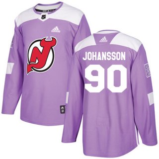 Adidas Devils #90 Marcus Johansson Purple Authentic Fights Cancer Stitched NHL Jersey