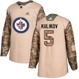 Adidas Jets #5 Dmitry Kulikov Camo Authentic 2017 Veterans Day Stitched NHL Jersey