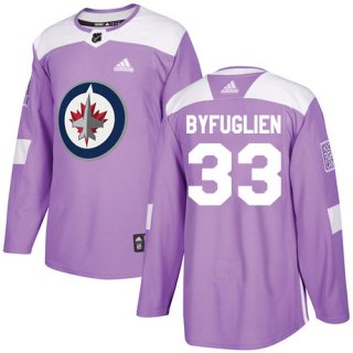 Adidas Jets #33 Dustin Byfuglien Purple Authentic Fights Cancer Stitched NHL Jersey