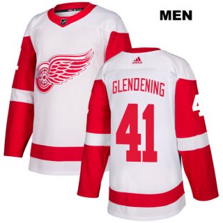 Mens Adidas Detroit Red Wings #41 Luke Glendening White Away Authentic NHL Jersey