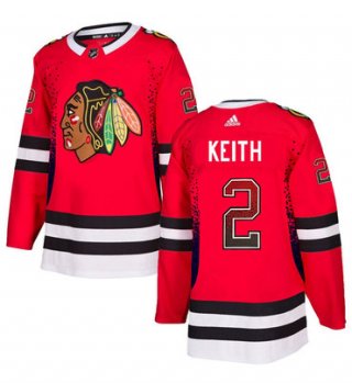 Men's Chicago Blackhawks #2 Duncan Keith Red Drift Fashion Adidas Jersey