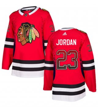 Men's Chicago Blackhawks #23 Michael Jordan Red Drift Fashion Adidas Jersey