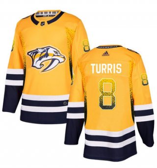 Men's Nashville Predators #8 Kyle Turris Gold Drift Fashion Adidas Jersey