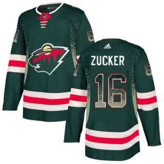 Men's Minnesota Wild #16 Jason Zucker Green Drift Fashion Adidas Jersey