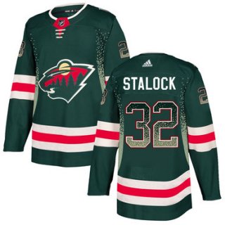 Men's Minnesota Wild #32 Alex Stalock Green Drift Fashion Adidas Jersey