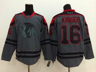 Chicago Blackhawks #16 Marcus Kruger Charcoal Gray Jersey