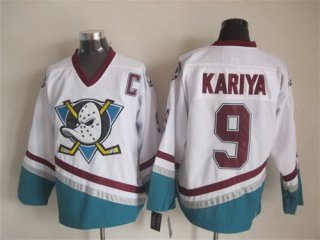 Anaheim Ducks #9 Paul Kariya White Throwback CCM Jersey