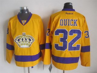 Los Angeles Kings #32 Jonathan Quick Yellow Jersey