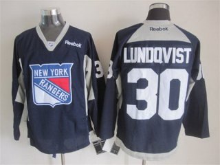 New York Rangers #30 Henrik Lundqvist 2014 Training Navy Blue Jersey