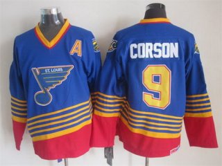 St. Louis Blues #9 Shayne Corson 1995 Blue Throwback CCM Jersey