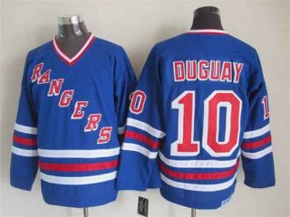 New York Rangers #10 Ron Duguay Light Blue CCM Vintage Throwback Jersey