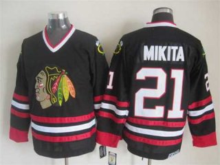 Chicago Blackhawks #21 Stan Mikita Black CCM Vintage Throwback Jersey