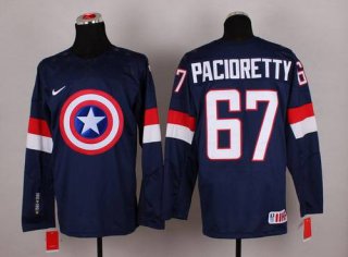 2015 Men's Team USA #67 Max Pacioretty Captain America Fashion Navy Blue Jersey