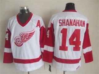 Men's Detroit Red Wings #14 Brendan Shanahan White CCM Vintage Throwback Jersey