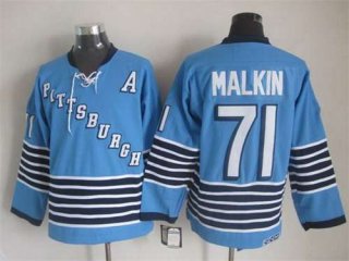 Men's Pittsburgh Penguins #71 Evgeni Malkin 1967-68 Light Blue CCM Vintage Throwback Jersey