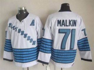 Men's Pittsburgh Penguins #71 Evgeni Malkin 1967-68 White CCM Vintage Throwback Jersey