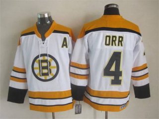 Men's Boston Bruins #4 Bobby Orr 2007-08 White CCM Vintage Throwback Jersey