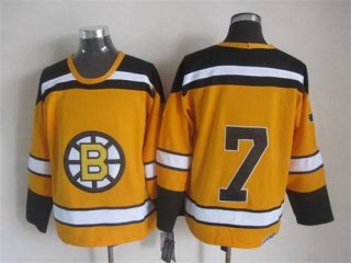 Men's Boston Bruins #7 Phil Esposito 1959-60 Yellow CCM Vintage Throwback Jersey