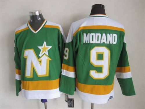 Men's Minnesota North Stars #9 Mike Modano 1978-79 Green CCM Vintage Throwback Jersey