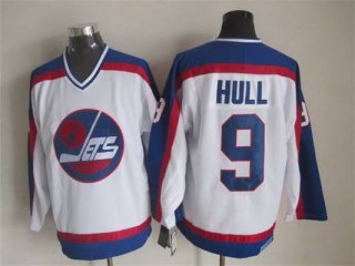 Men's Winnipeg Jets #9 Bobby Hull 1979-80 White CCM Vintage Throwback Jersey