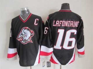 Men's Buffalo Sabres #16 Pat LaFontaine 1996-97 Black CCM Vintage Throwback Jersey