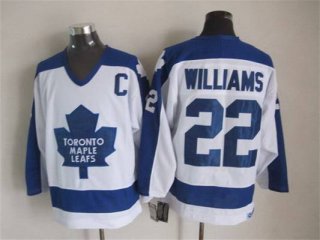 Men's Toronto Maple Leafs #22 Tiger Williams 1982-83 White CCM Vintage Throwback Jersey