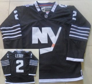 Men's New York Islanders #2 Nick Leddy 2015 Reebok Black Premier Alternate Jersey