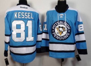 Men's Pittsburgh Penguins #81 Phil Kessel Light Blue Premier Alternate Jersey