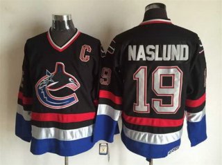 Men's Vancouver Canucks #19 Markus Naslund 2003-04 Black CCM Vintage Throwback Jersey