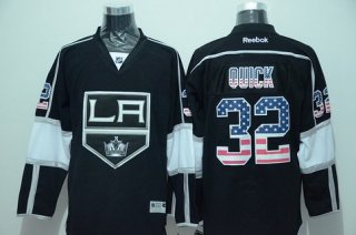 Los Angeles Kings #32 Jonathan Quick Black USA Flag Hockey Jersey