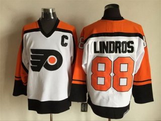 Men's Philadelphia Flyers #88 Eric Lindros 1997-98 White CCM Vintage Throwback Jersey